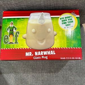 Elf - Mr. Narwhal Glass Mug (17.5 fl oz.) - New in Box (Buddy the Elf)